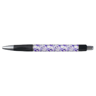 Cute violet watercolor abstract lines pattern pen