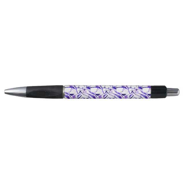 Cute violet watercolor abstract lines pattern pen (Front)