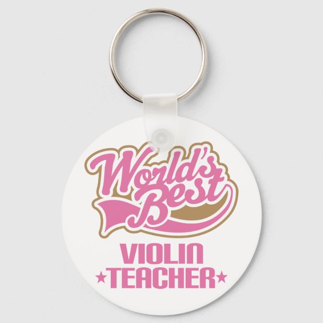 Cute Violin Teacher Keychain (Front)