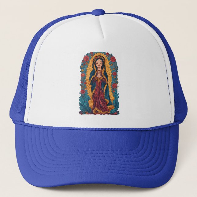 Cute Virgin of Guadalupe Trucker Hat (Front)