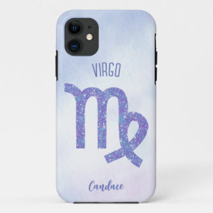 Cute Virgo Astrology Sign Personalized Purple Case-Mate iPhone Case