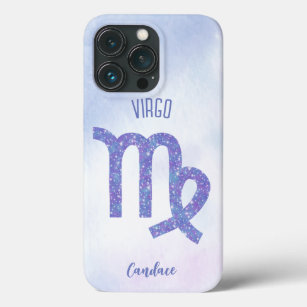 Cute Virgo Astrology Sign Personalized Purple iPhone 13 Pro Case