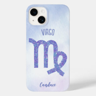 Cute Virgo Astrology Sign Personalized Purple Case-Mate iPhone 14 Case