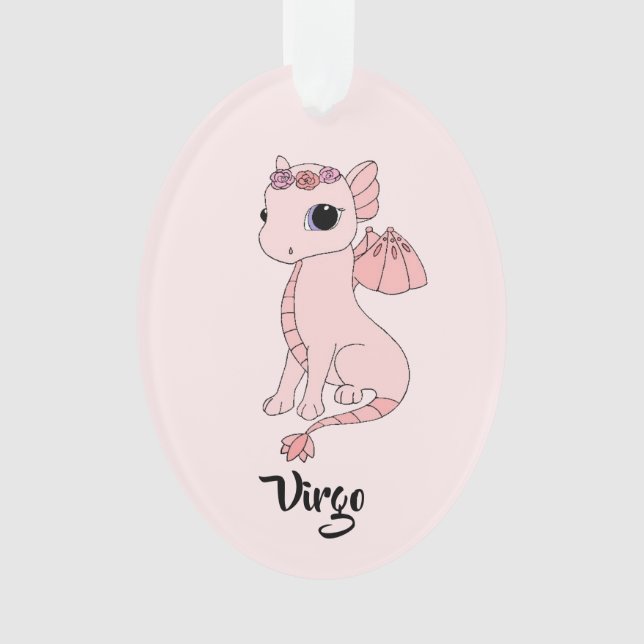 Cute Virgo Dragon design zodiac ornament (Front)