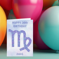 Cute Virgo Sign Custom Purple Happy Birthday