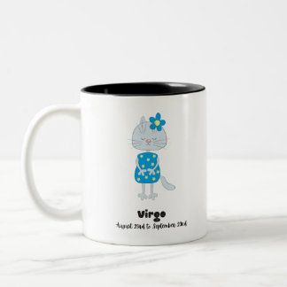 Cute Virgo Zodiac Cat Two-Tone Coffee Mug