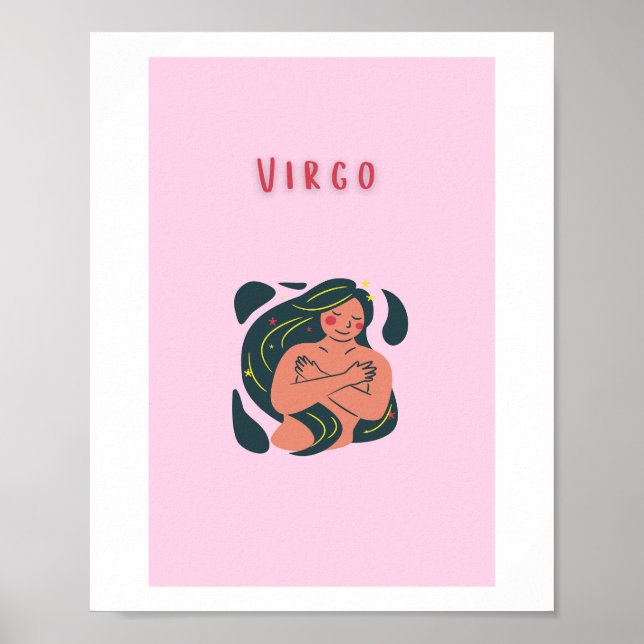 Cute Virgo, zodiac, star sign print (Front)