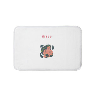 Cute Virgo, zodiac, star sign print Bath Mat
