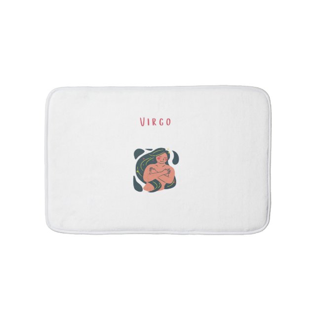 Cute Virgo, zodiac, star sign print Bath Mat (Front)