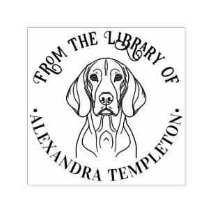 Cute Vizsla Dog Head Library Book Name Self-inking Stamp