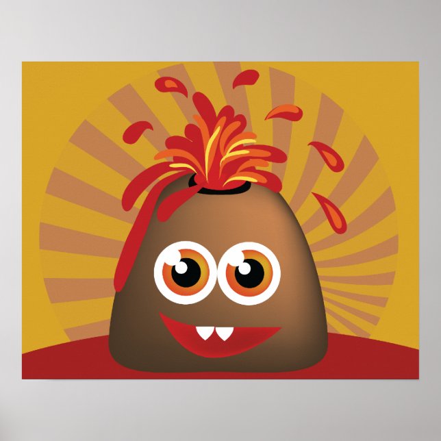 Cute Volcano Poster (Front)