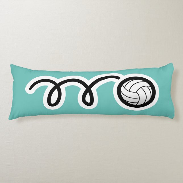 Cute volleyball cartoon custom name kid's bedroom body pillow (Front)
