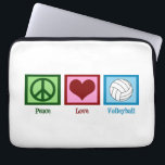 Cute Volleyball Laptop Sleeve<br><div class="desc">Peace Love Volleyball. I heart volleyball.</div>