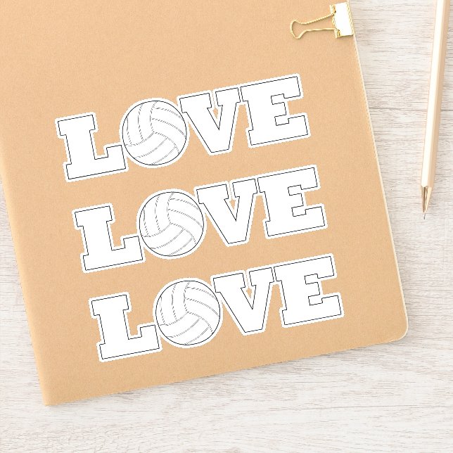 Cute Volleyball LOVE Fun Decorative Sports Player (Notebook)