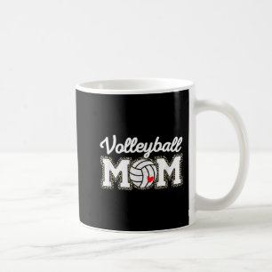 Cute Volleyball Mom Leopard Print Mothers Day Fun  Coffee Mug