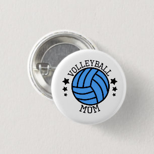 Cute Volleyball sports Mom word art 1 Inch Round Button