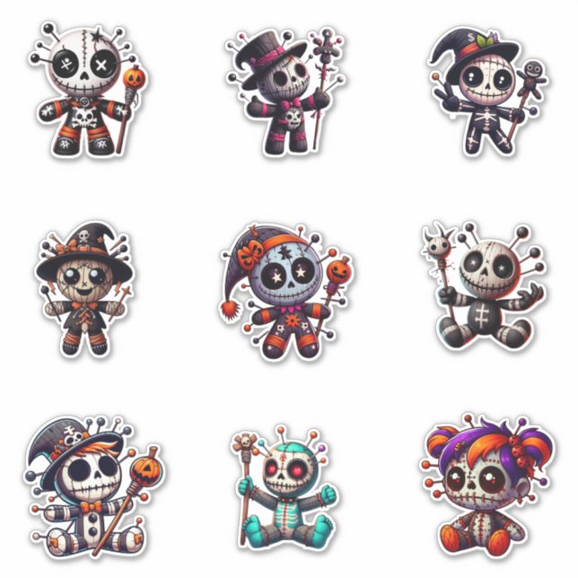 Cute Voodoo Doll Stickers (Front)
