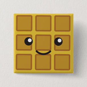 Cute Waffle 2 Inch Square Button