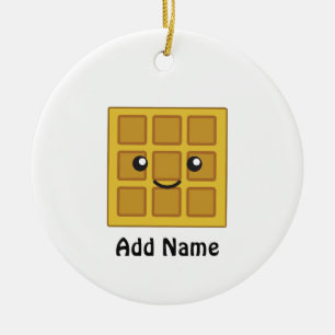Cute Waffle Ceramic Ornament