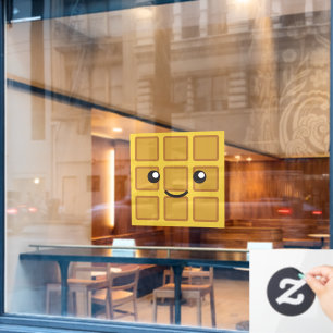 Cute Waffle Glass Window Cling