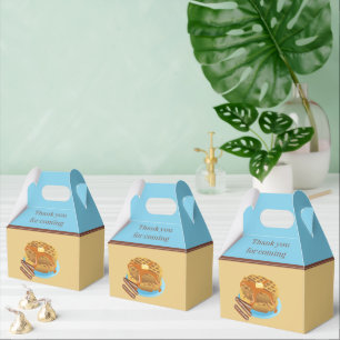 cute waffles and sausage breakfast favor box