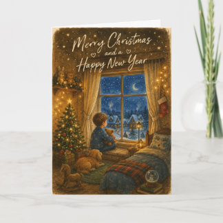Cute Waiting for Santa Cozy Christmas Card
