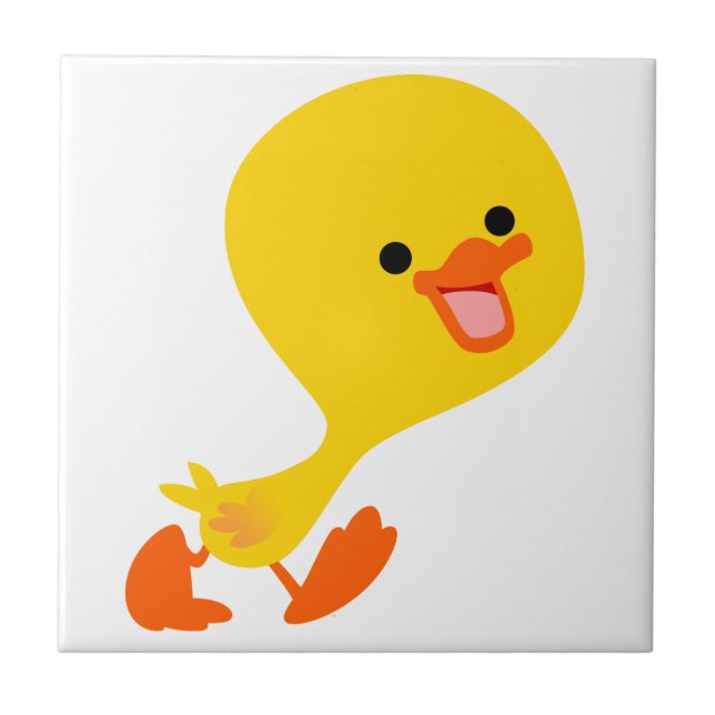 Cute Walking Cartoon Duckling Tile (Front)