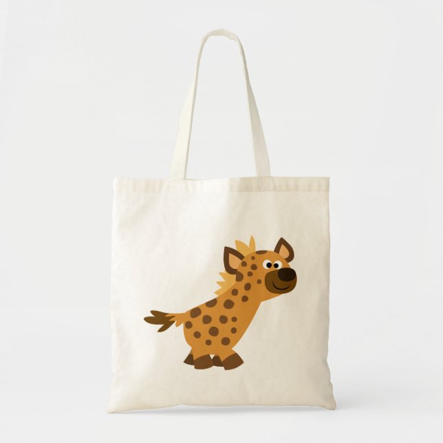 Cute Walking Cartoon Hyena Tote Bag (Front)