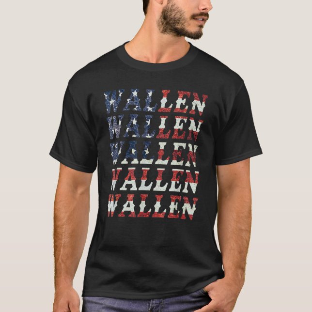 Cute Wallen  American Flag Merch Outfit T-Shirt (Front)