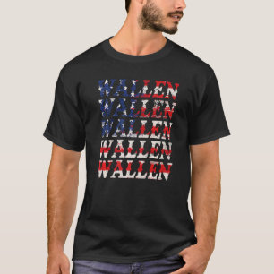 Cute Wallen Merch American Flag Red White Blue Cou T-Shirt