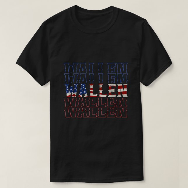 Cute Wallen Shirt American Flag Red White Blue Mer (Design Front)