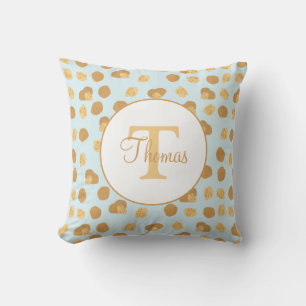Cute Walnuts Nut Pattern Monogram Throw Pillow