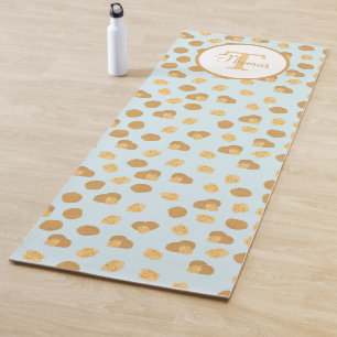 Cute Walnuts Nut Pattern Monogram Yoga Mat