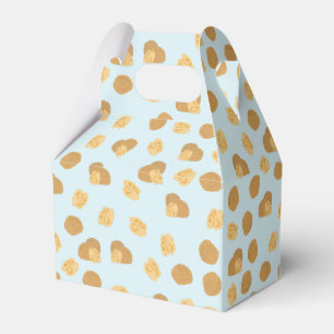 Cute Walnuts Nut Pattern Pastel Blue Favor Box