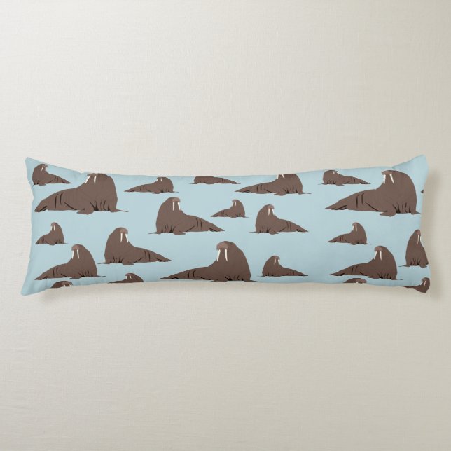 Cute Walrus Pattern Body Pillow (Front)