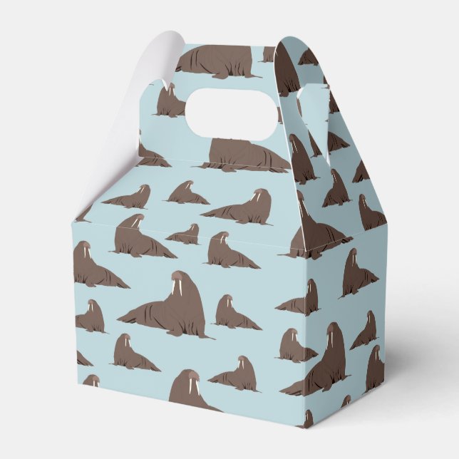 Cute Walrus Pattern  Favor Box (Front Side)
