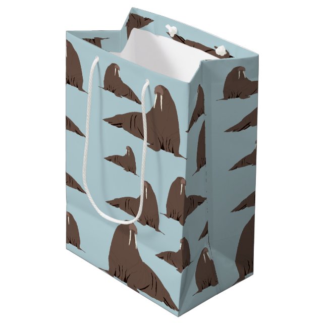 Cute Walrus Pattern  Medium Gift Bag (Front Angled)