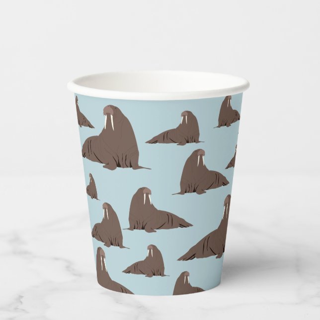 Cute Walrus Pattern   Paper Cups (Front)