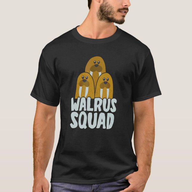 Cute Walrus Squad Teams For Ocean Walrus T-Shirt (Front)