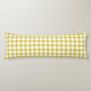 Cute Warm Yellow Gingham Pattern Body Pillow