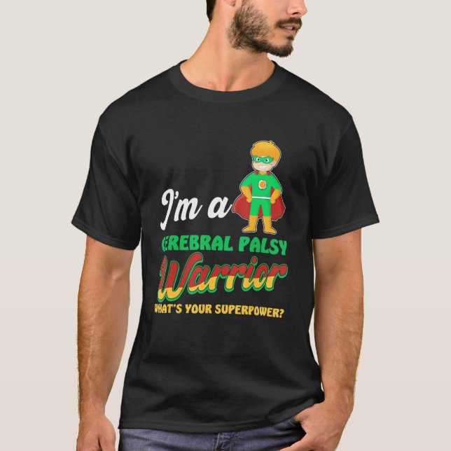 Cute Warrior Cp Hero Cerebral Palsy Awareness T-Shirt (Front)