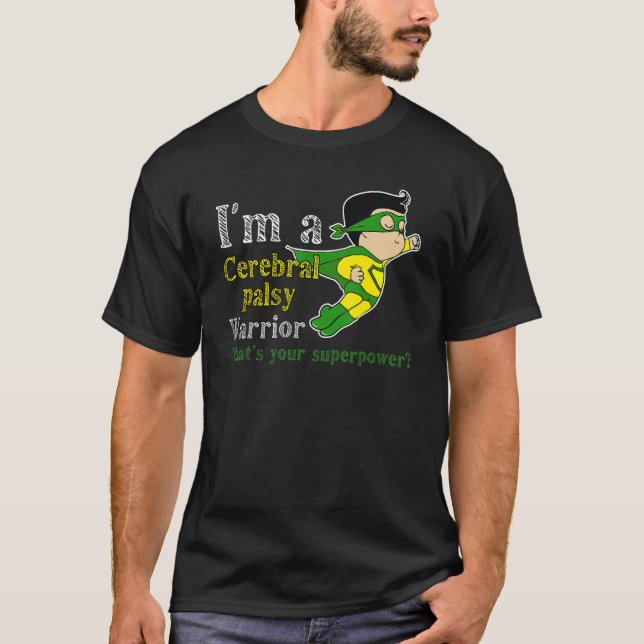 Cute Warrior Cp Hero Cerebral Palsy Awareness T-Shirt (Front)