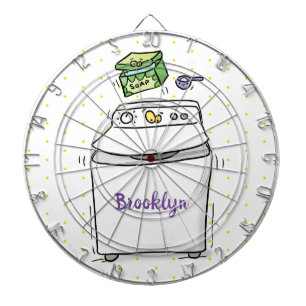 Cute washing machine laundry cartoon illustration dartboard