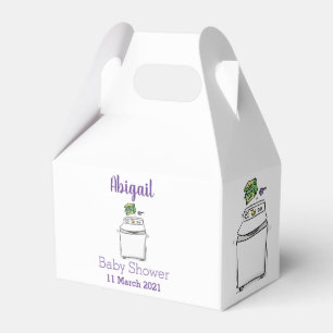 Cute washing machine laundry cartoon illustration favor box