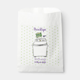 Cute washing machine laundry cartoon illustration favour bag