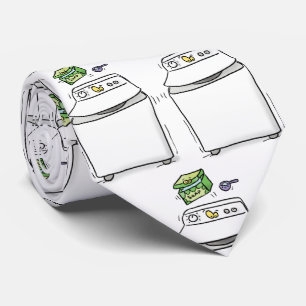Cute washing machine laundry cartoon illustration tie