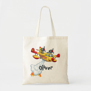 Cute Water Bomber Aircraft - Fireplane Tote Bag