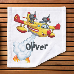 Cute Water Bomber Aircraft - Fireplane Wash Cloth