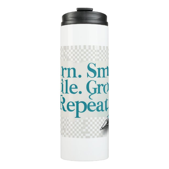  Cute Water Bottle for School – Learn. Smile. Grow (Front)
