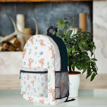 Cute Watercolor Axolotl Pattern Monogram Printed Backpack<br><div class="desc">Trendy monogram design. Personalize with your name, monogram, initial or text. Perfect for wherever you go – whether you’re on the commute, at the gym or exploring the outdoors. Design personalized backpacks for school, work, or adventures in the wild. Get one for yourself! Get prepared for a festival, hike, or...</div>